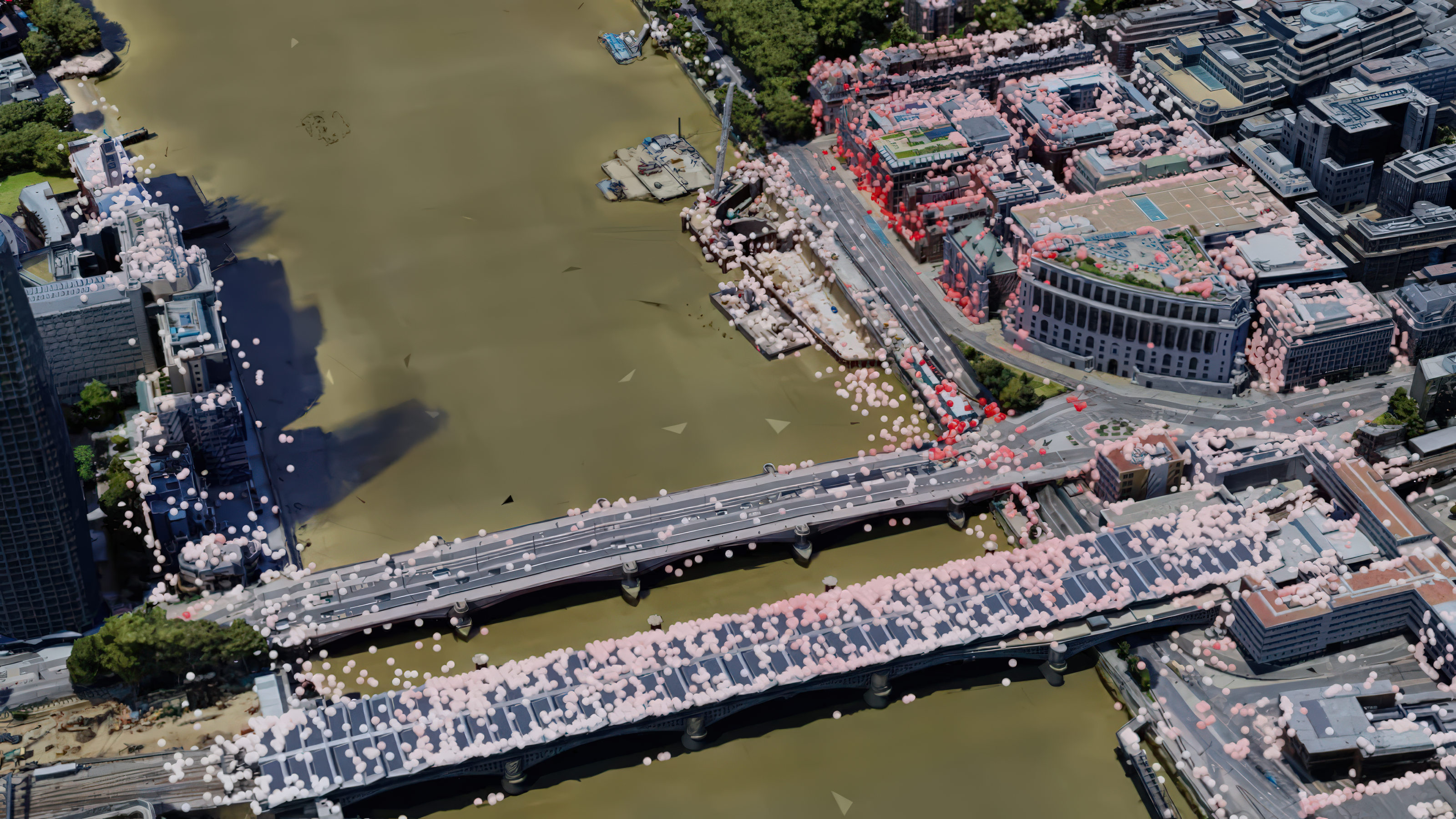 Visualización InSAR de monitoreo de infraestructura urbana